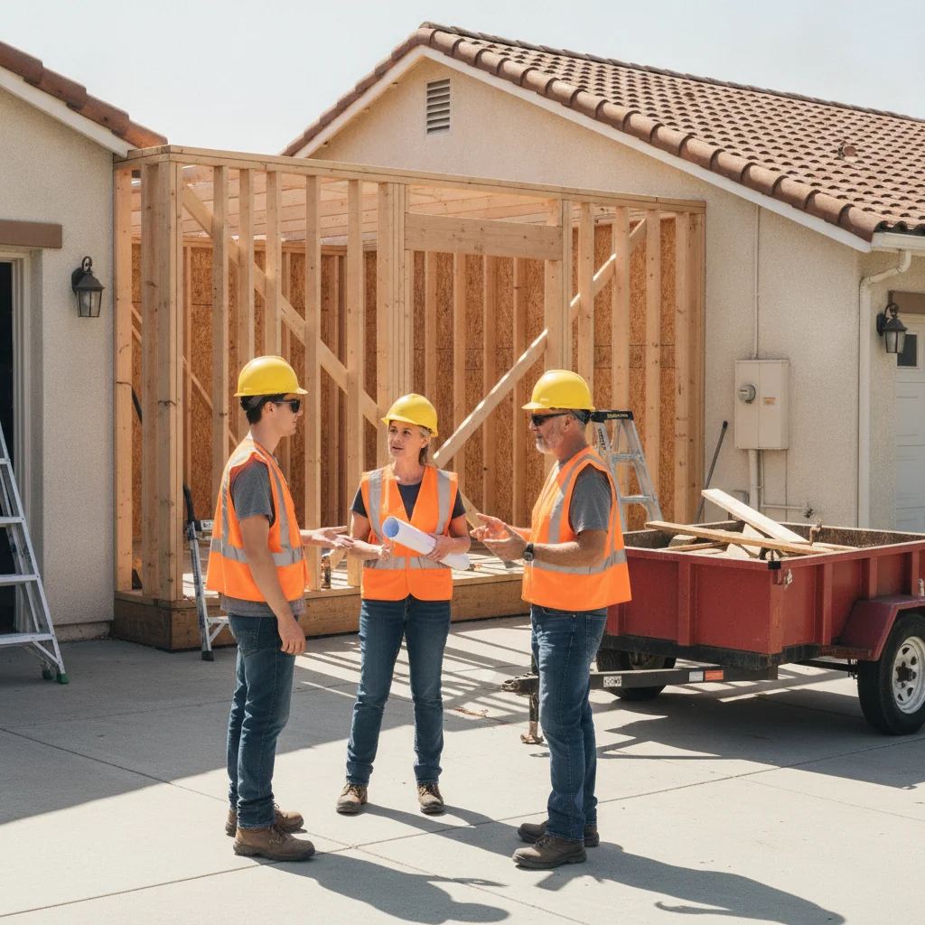Home Additions San Jose crew on a project site